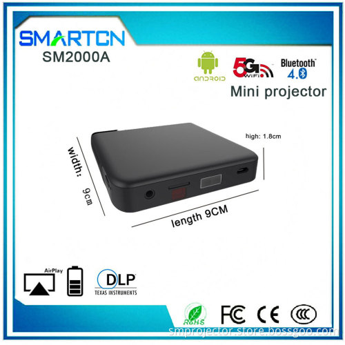 Hot sales  high power outdoor led Pico pocket 1080p projector for ipod touch with WiFi bluetooth